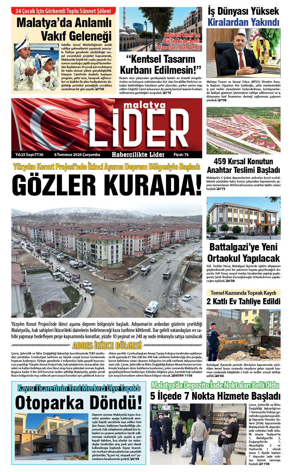 08 TEMMUZ 2026 LİDER GAZETESİ
