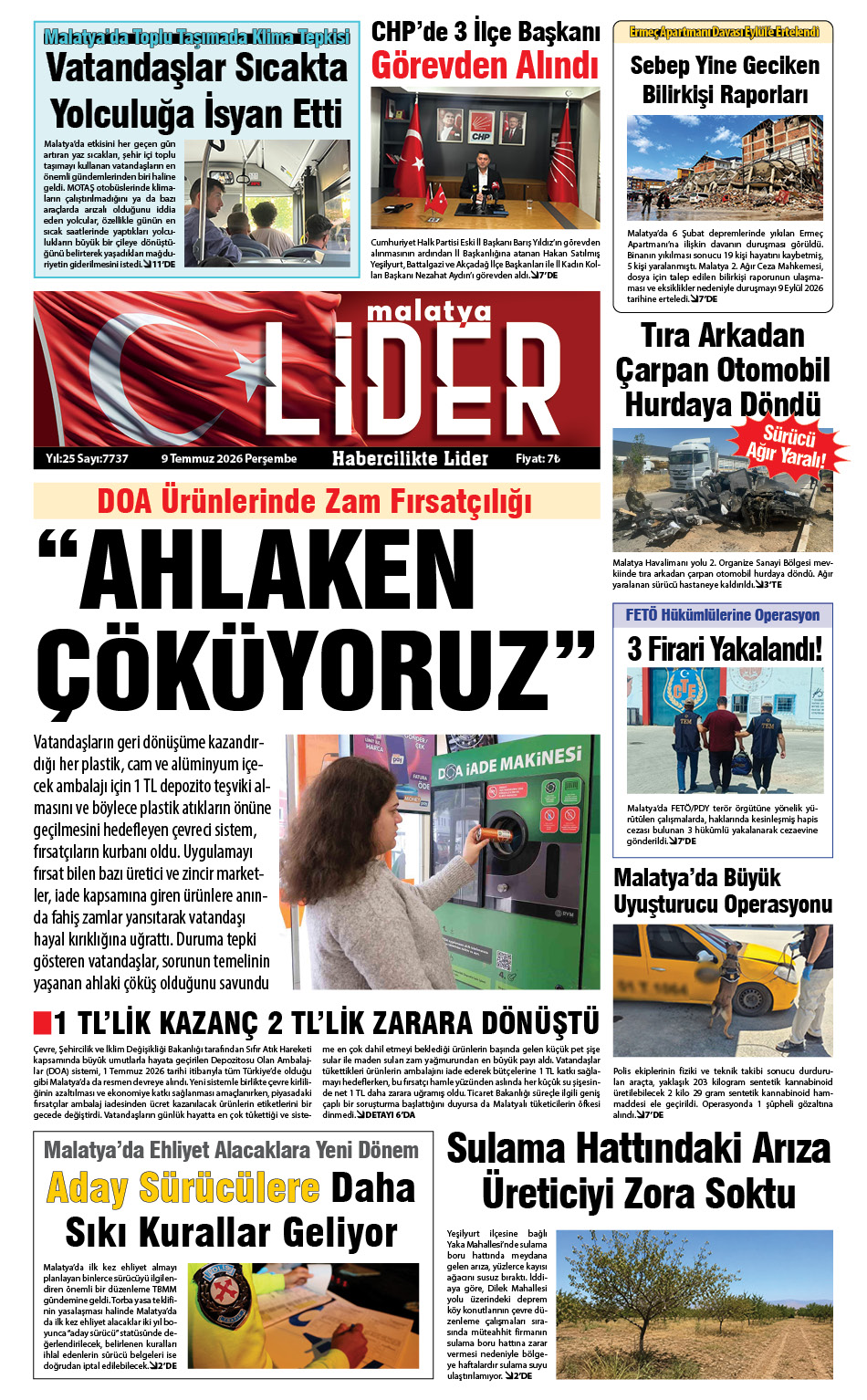 09 TEMMUZ 2026 LİDER GAZETESİ