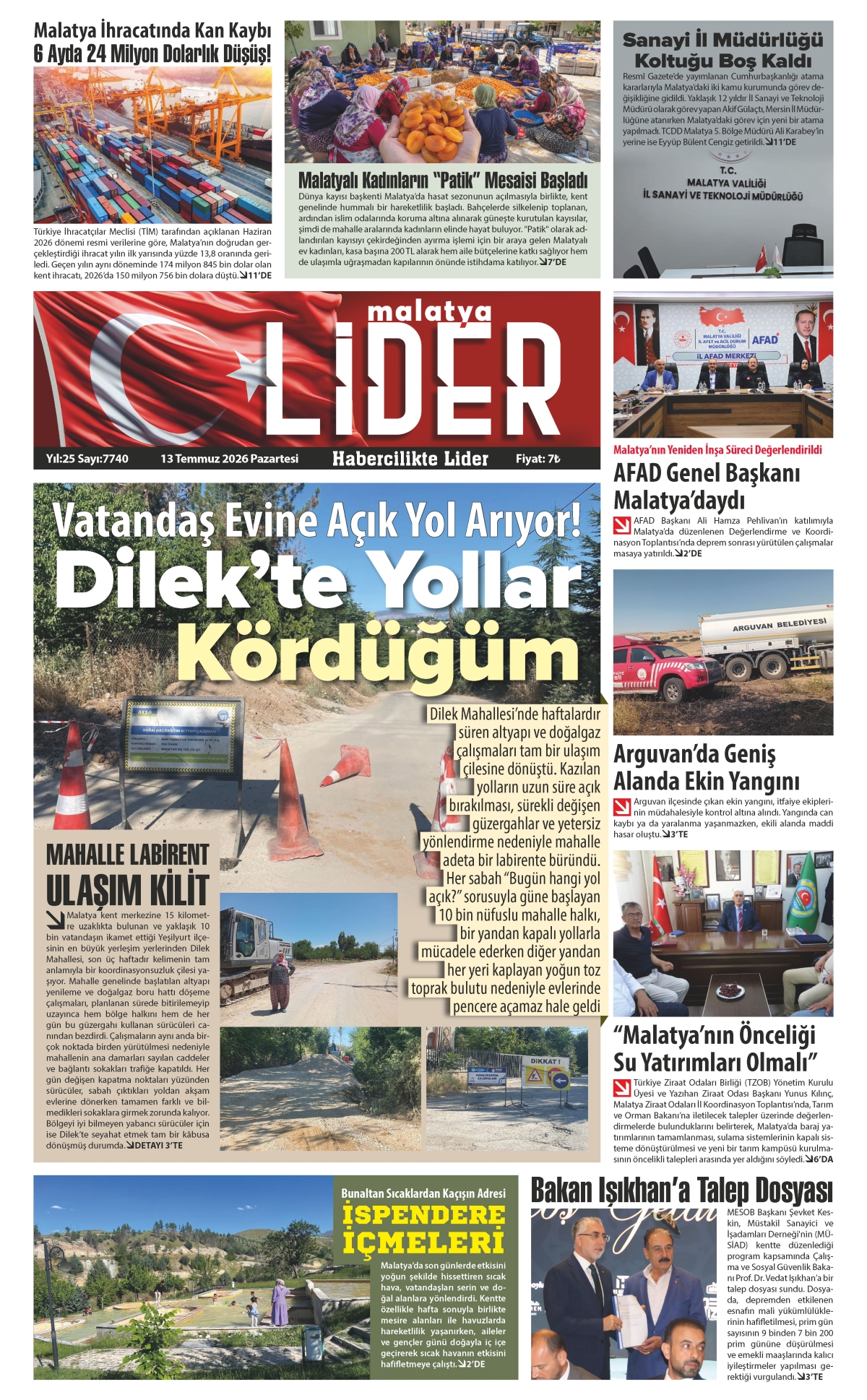 13 TEMMUZ 2026 LİDER GAZETESİ