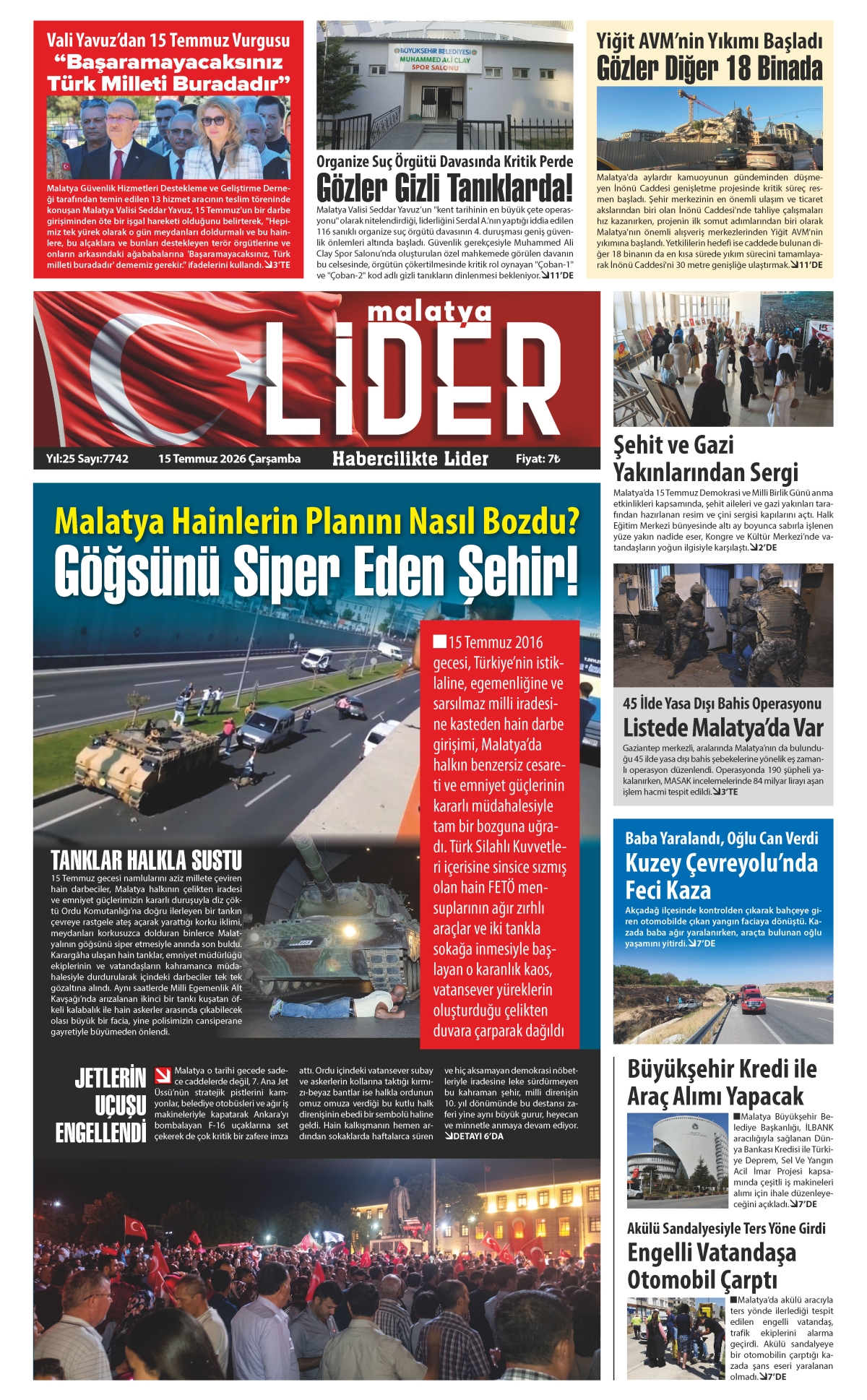 15 TEMMUZ 2026 LİDER GAZETESİ
