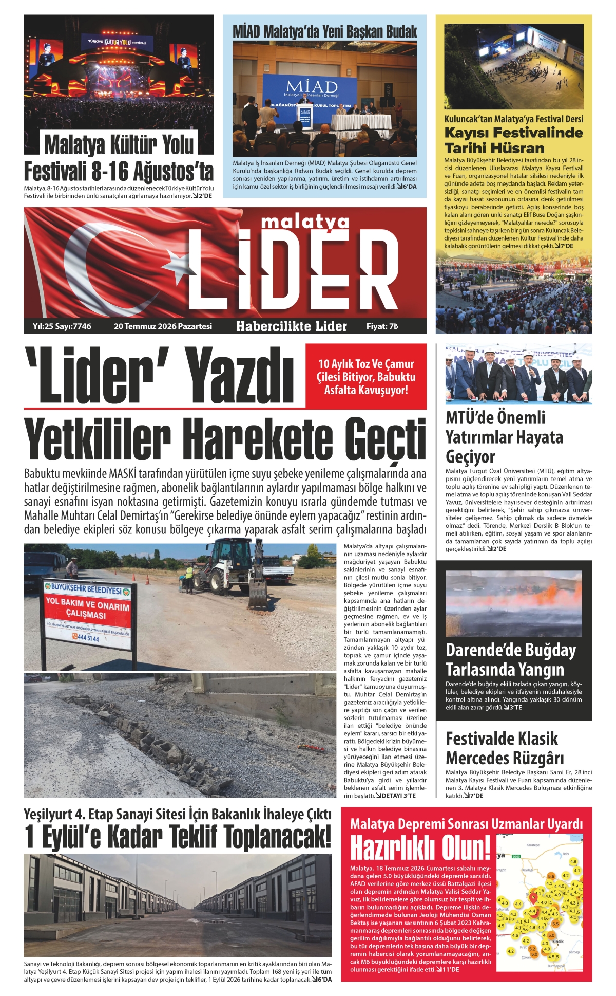 20 TEMMUZ 2026 LİDER GAZETESİ