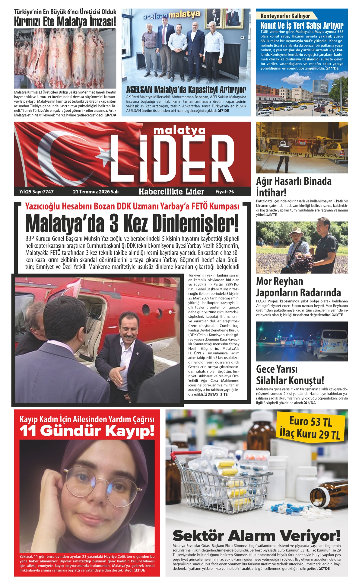 21 TEMMUZ 2026 LİDER GAZETESİ