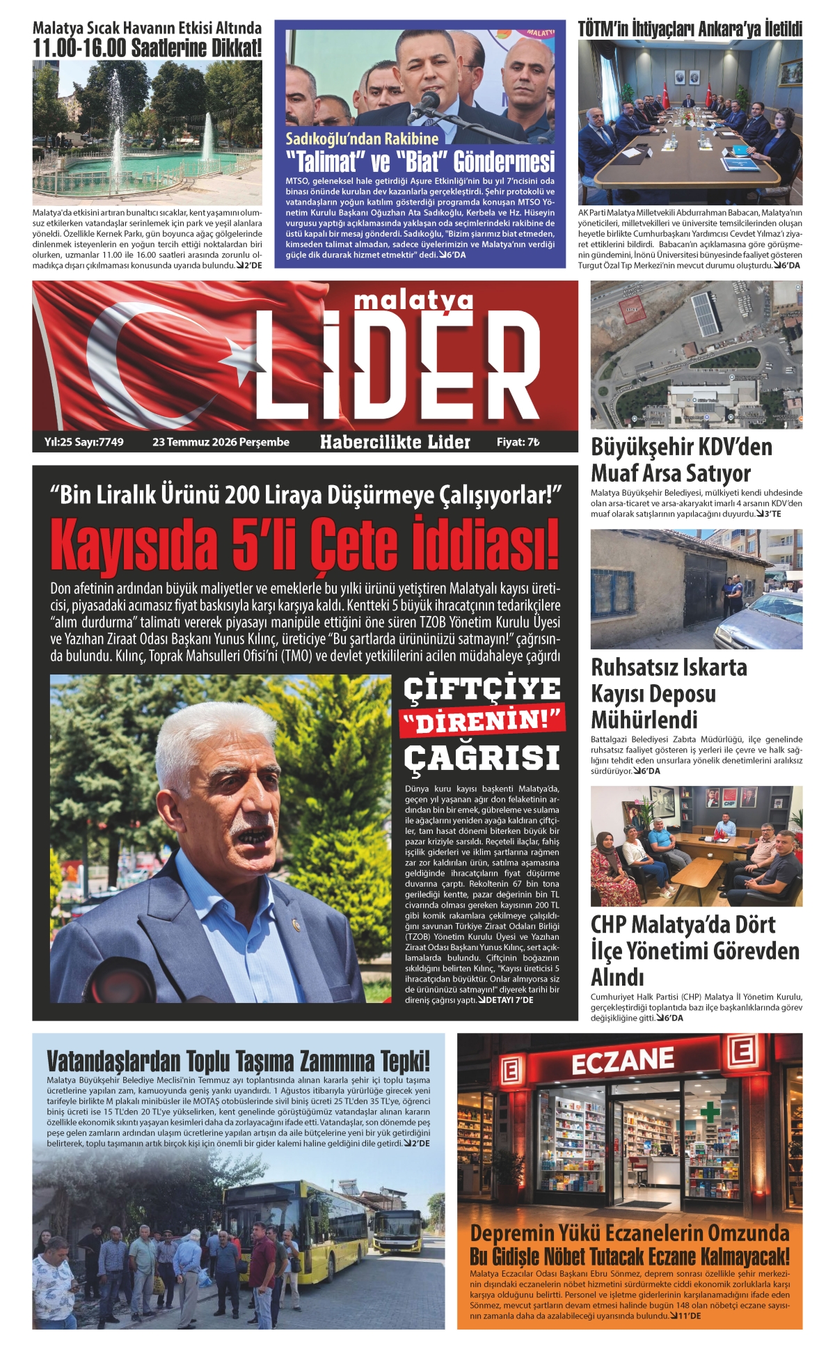 23 TEMMUZ 2026 LİDER GAZETESİ
