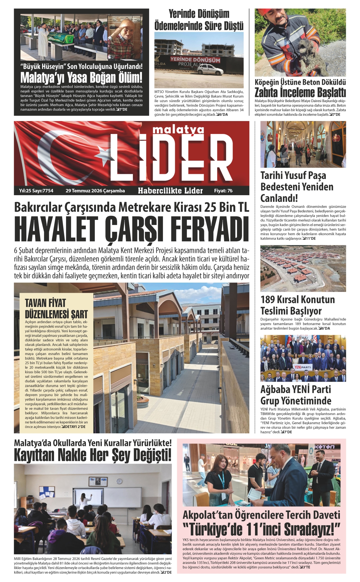 29 TEMMUZ 2026 LİDER GAZETESİ