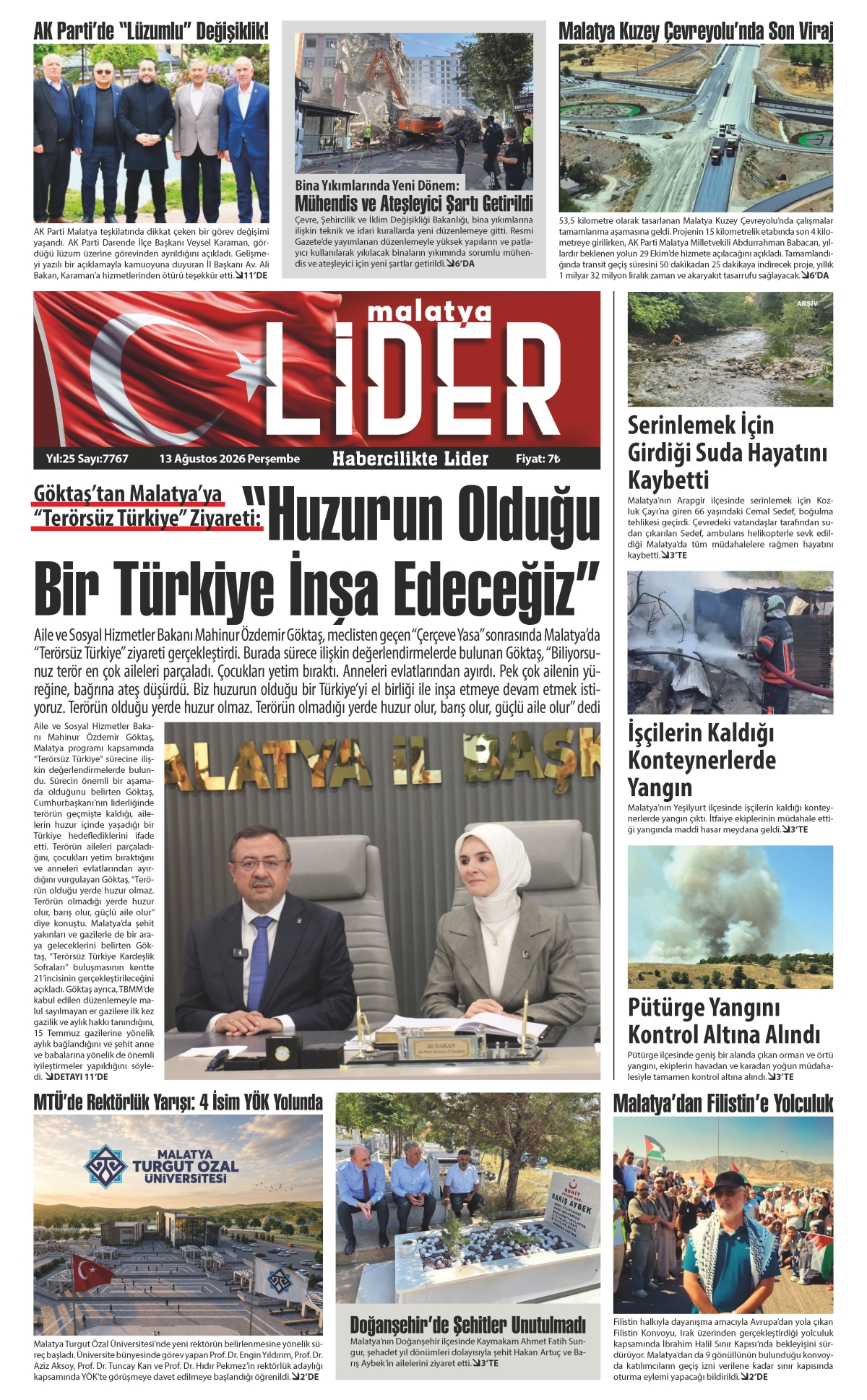 13 AĞUSTOS 2026 LİDER GAZETESİ