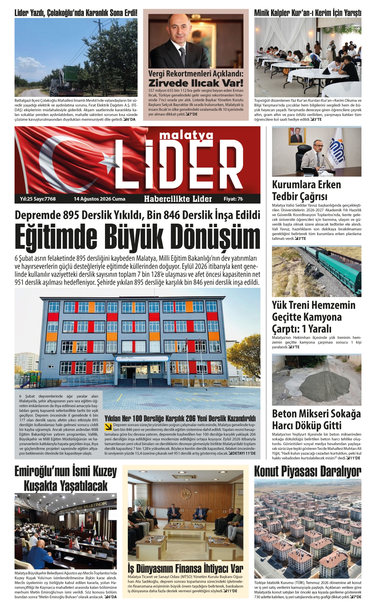 14 AĞUSTOS 2026 LİDER GAZETESİ