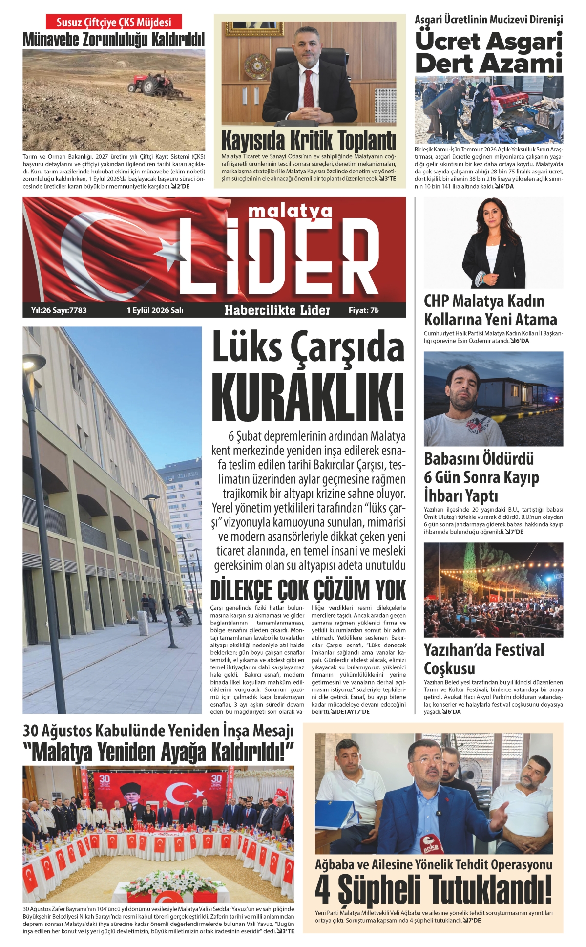 01 EYLÜL 2026 LİDER GAZETESİ
