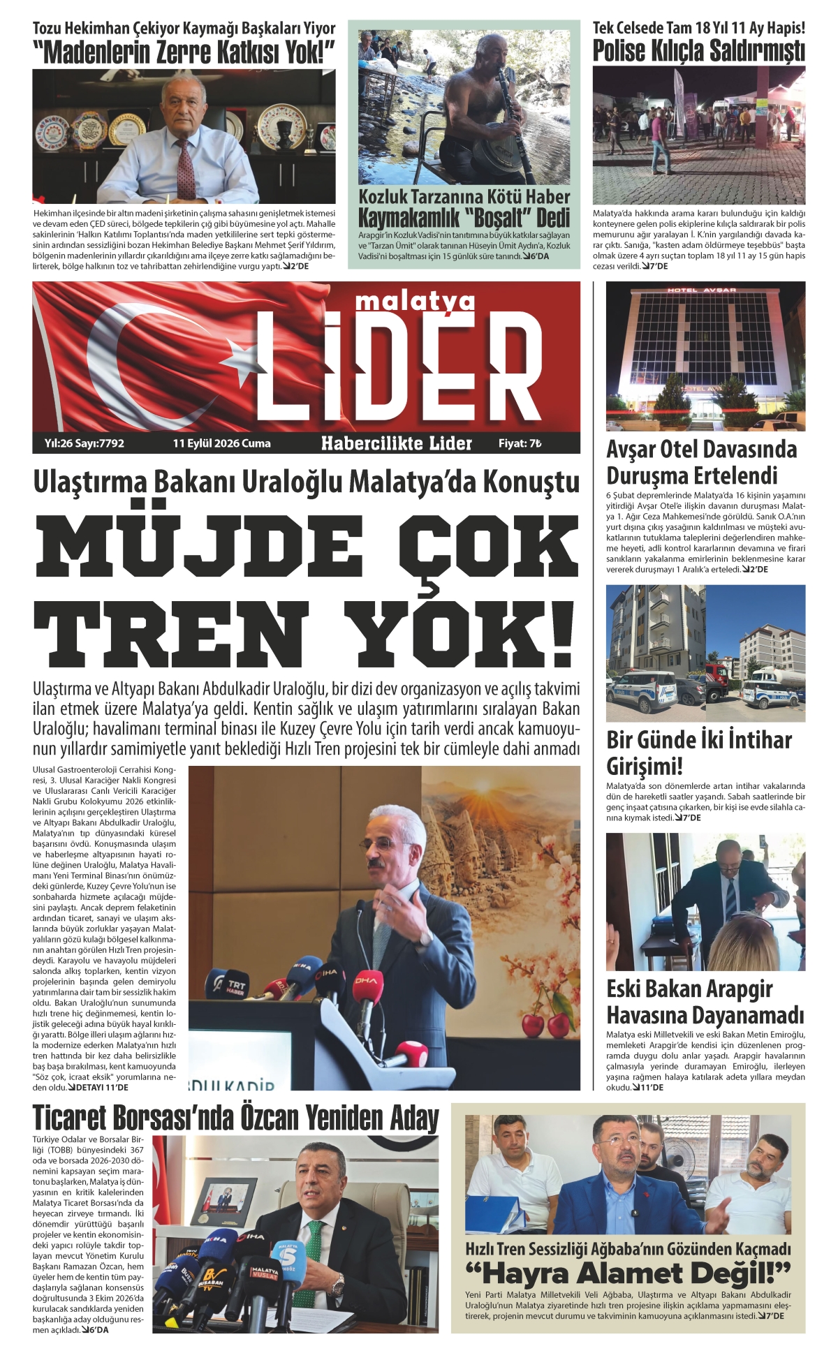 11 EYLÜL 2026 LİDER GAZETESİ