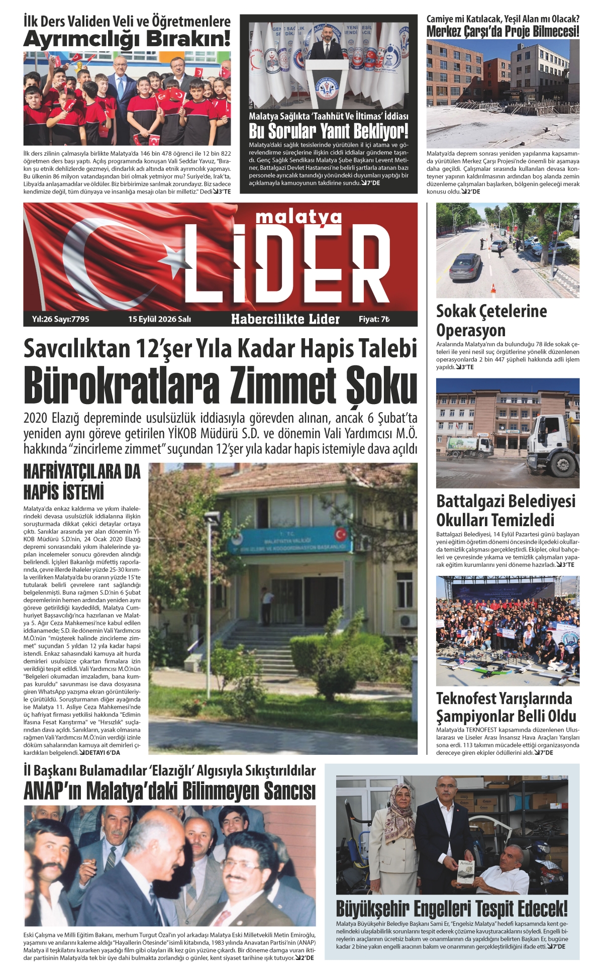 15 EYLÜL 2026 LİDER GAZETESİ