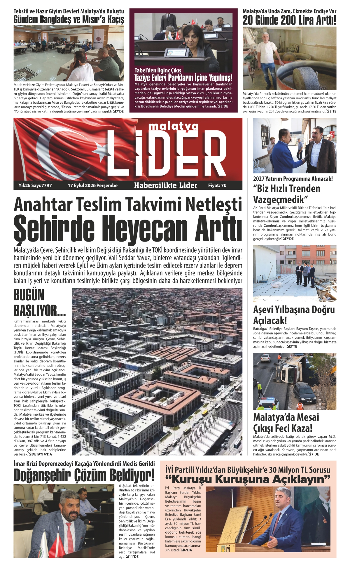 17 EYLÜL 2026 LİDER GAZETESİ