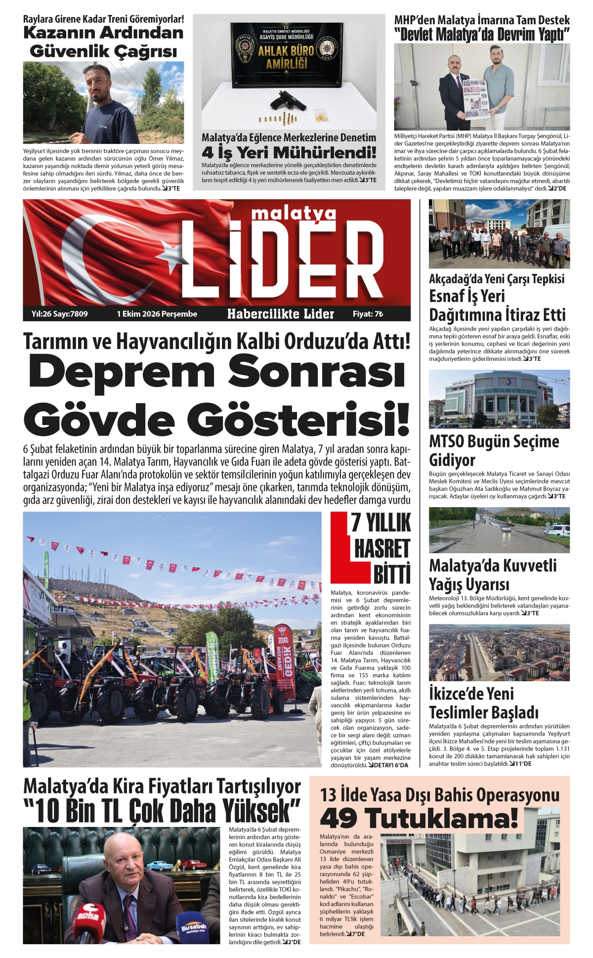 01 EKİM 2026 LİDER GAZETESİ