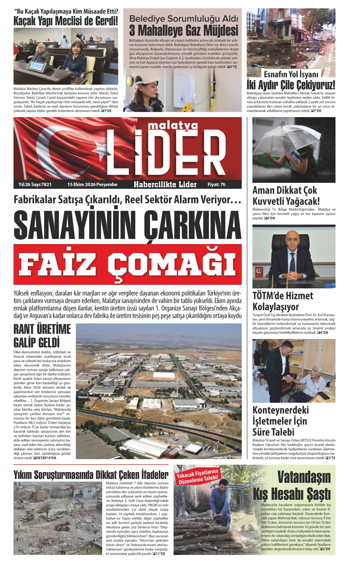 15 EKİM 2026 LİDER GAZETESİ