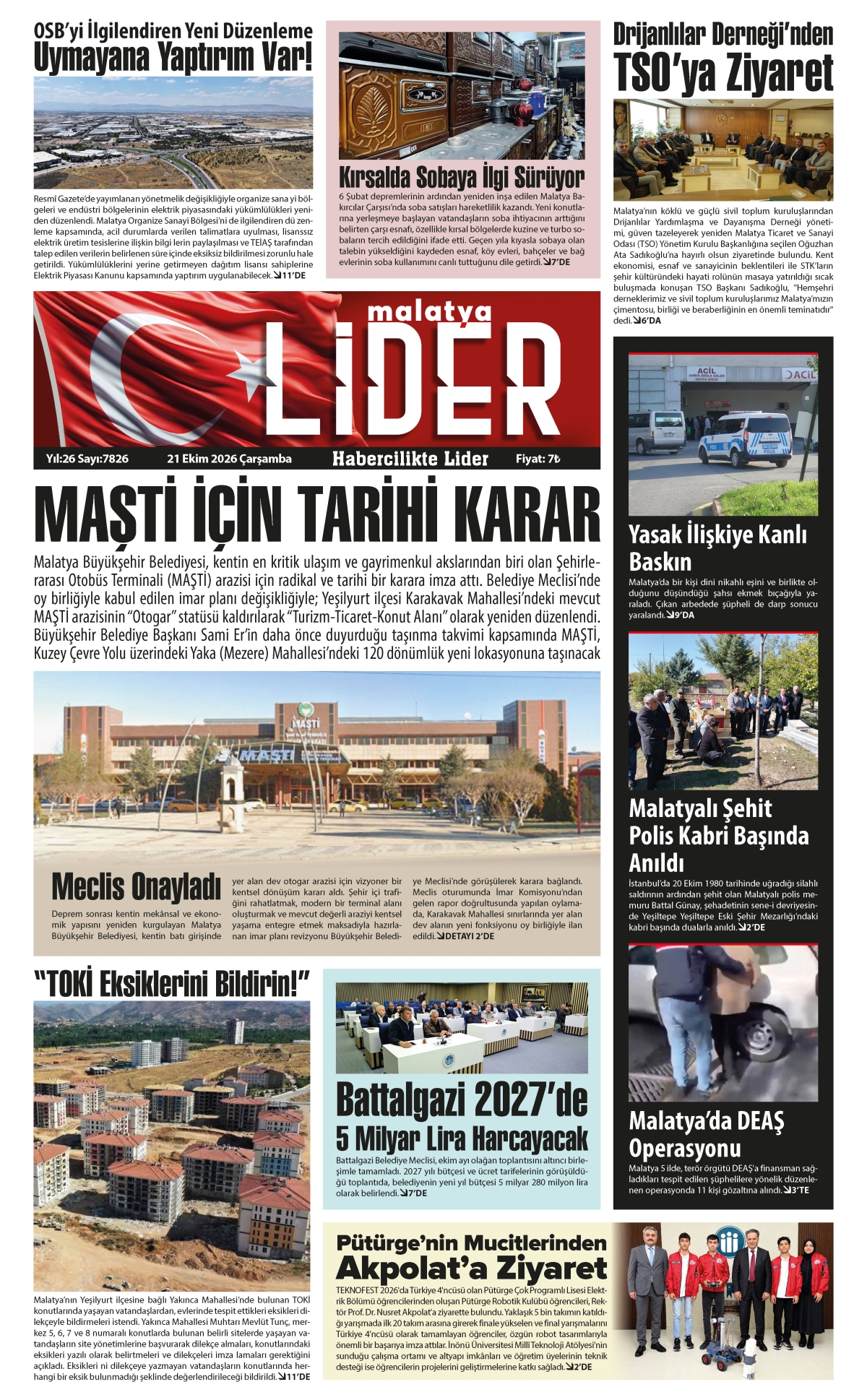 21 EKİM 2026 LİDER GAZETESİ
