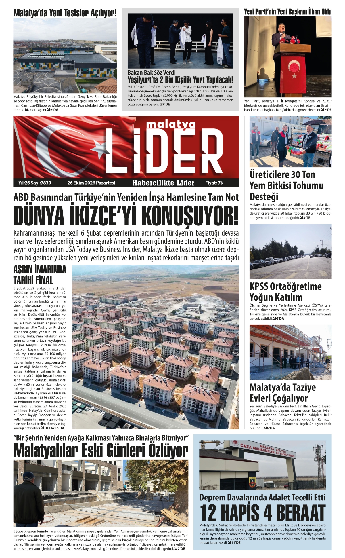 26 EKİM 2026 LİDER GAZETESİ