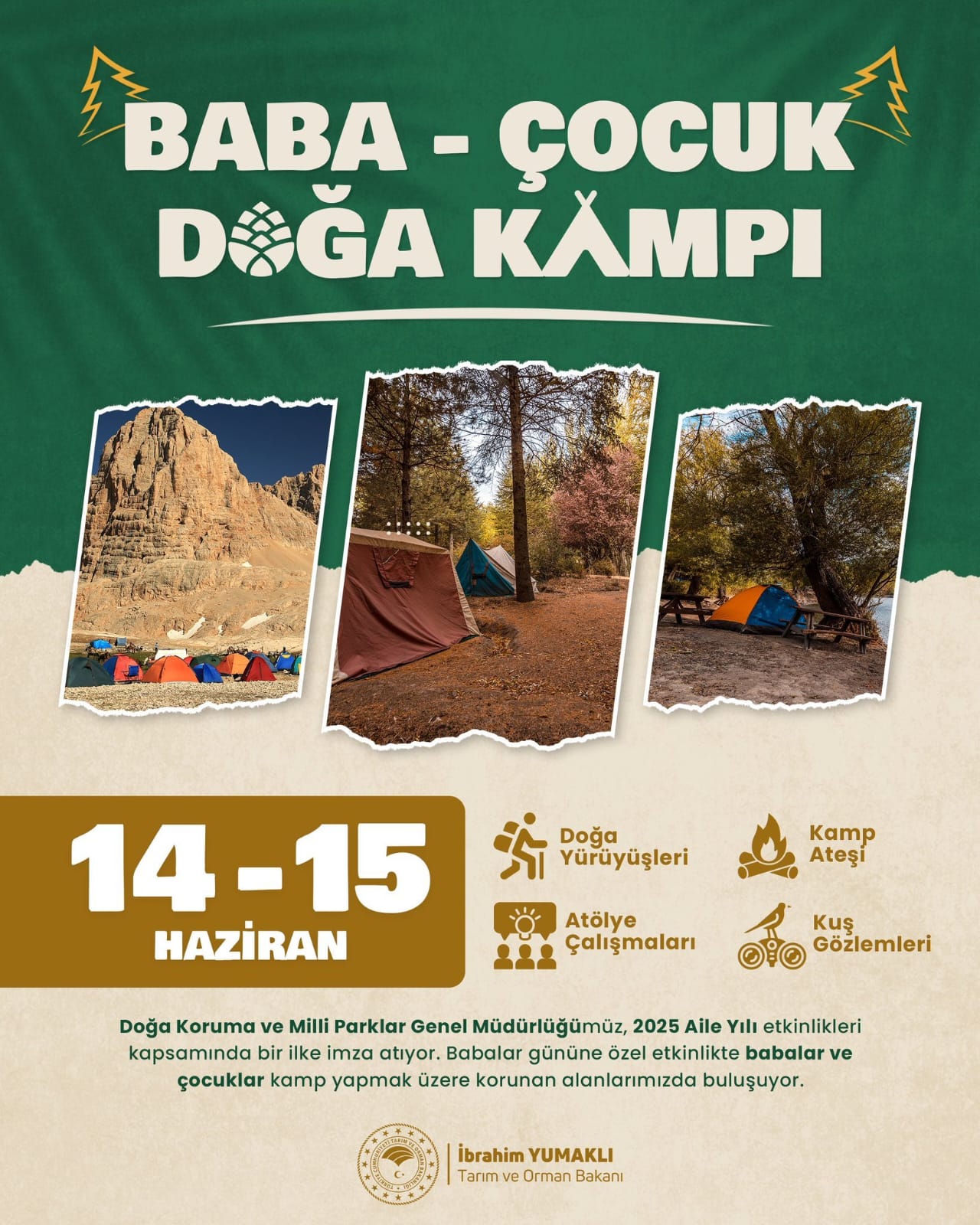 Malatya'da Baba-Çocuk Doğa Kampı Düzenlenecek
