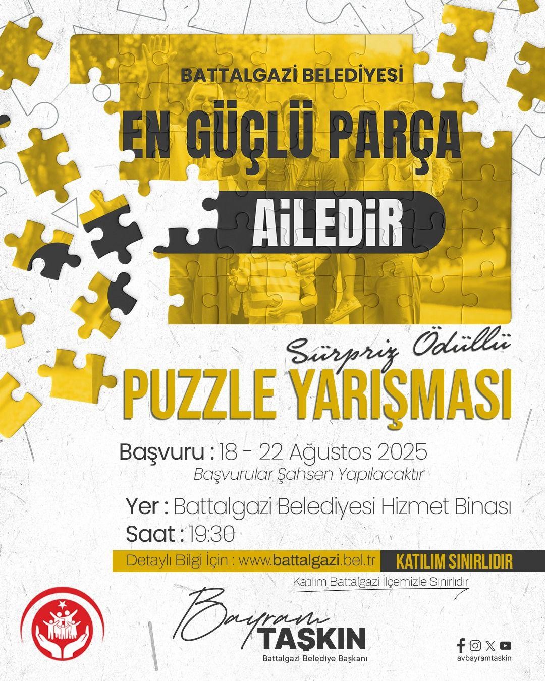 Battalgazi Belediyesi Aile Yılı’nda Puzzle Sevenler İçin Yarışma Tertip Ediyor