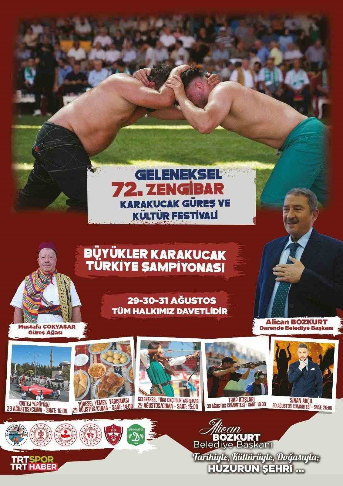 Darende,72.Zengibar Karakucak Güreş ve Kültür Festivali İçin Gün Sayıyor