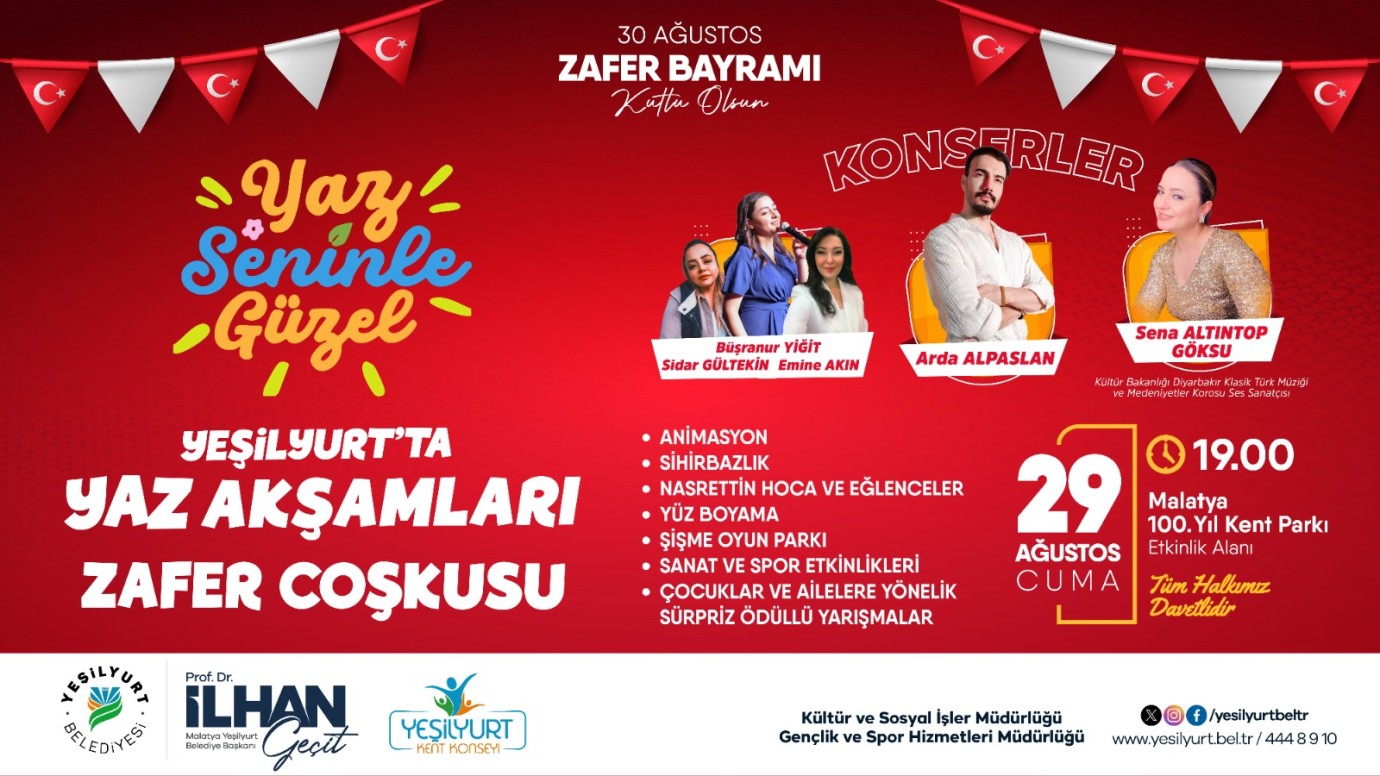 30 Ağustos Zafer Bayramında 5 Sanatçı Konser Verecek