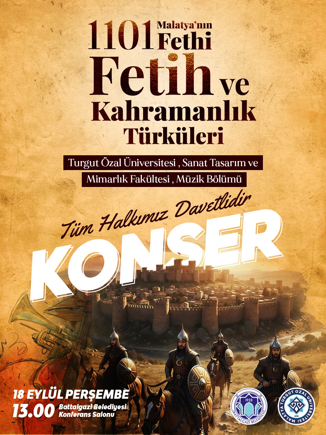 Malatya’nın Fethinin Yıl Dönümünde Fetih ve Kahramanlık Türküleri Seslendirilecek