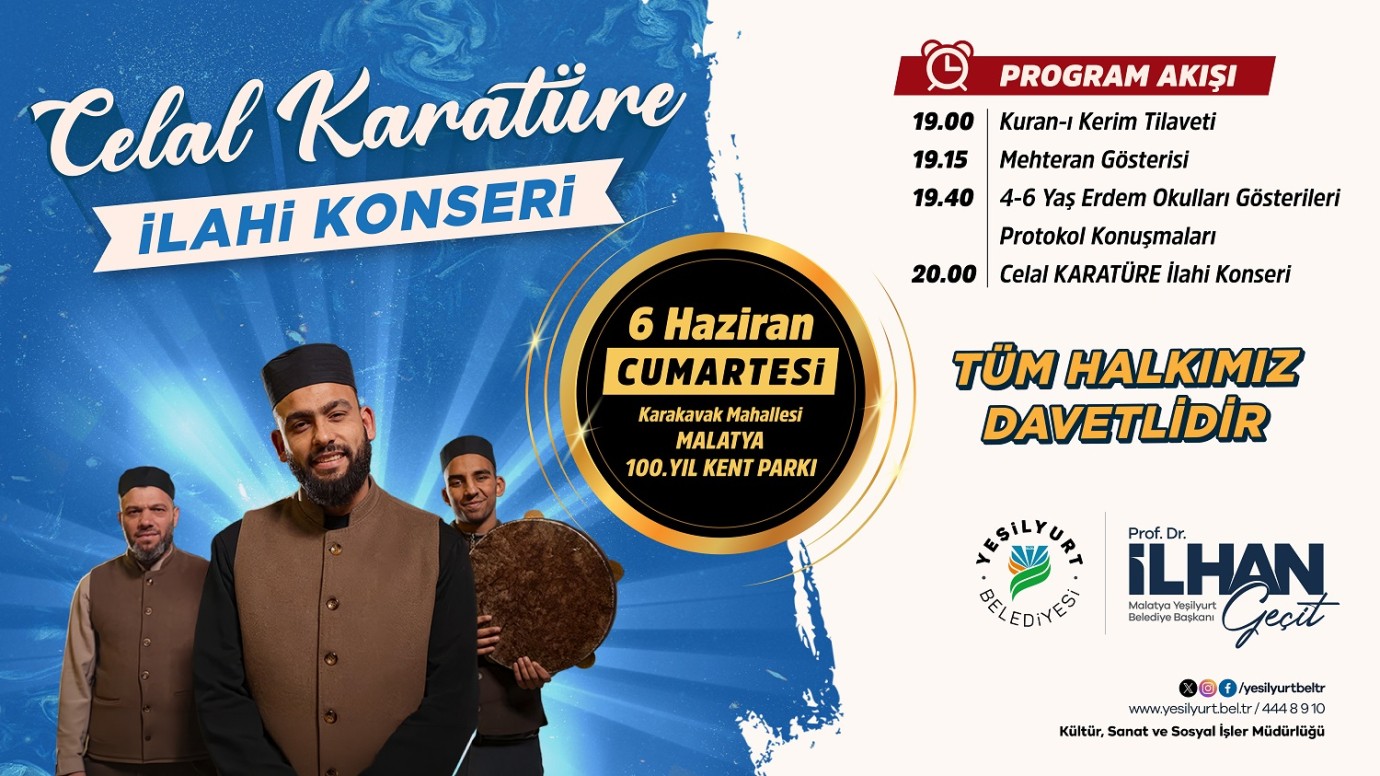 İlahi Sanatçısı Celal Karatüre,Malatya'ya Geliyor