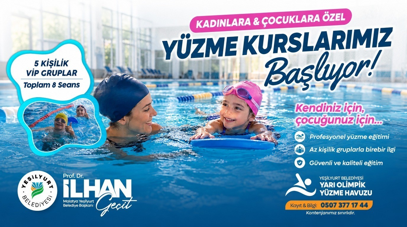 Yeşilyurt Belediyesi Uzman Eğitmenler Eşliğinde Yüzme Kursları Başlatıyor
