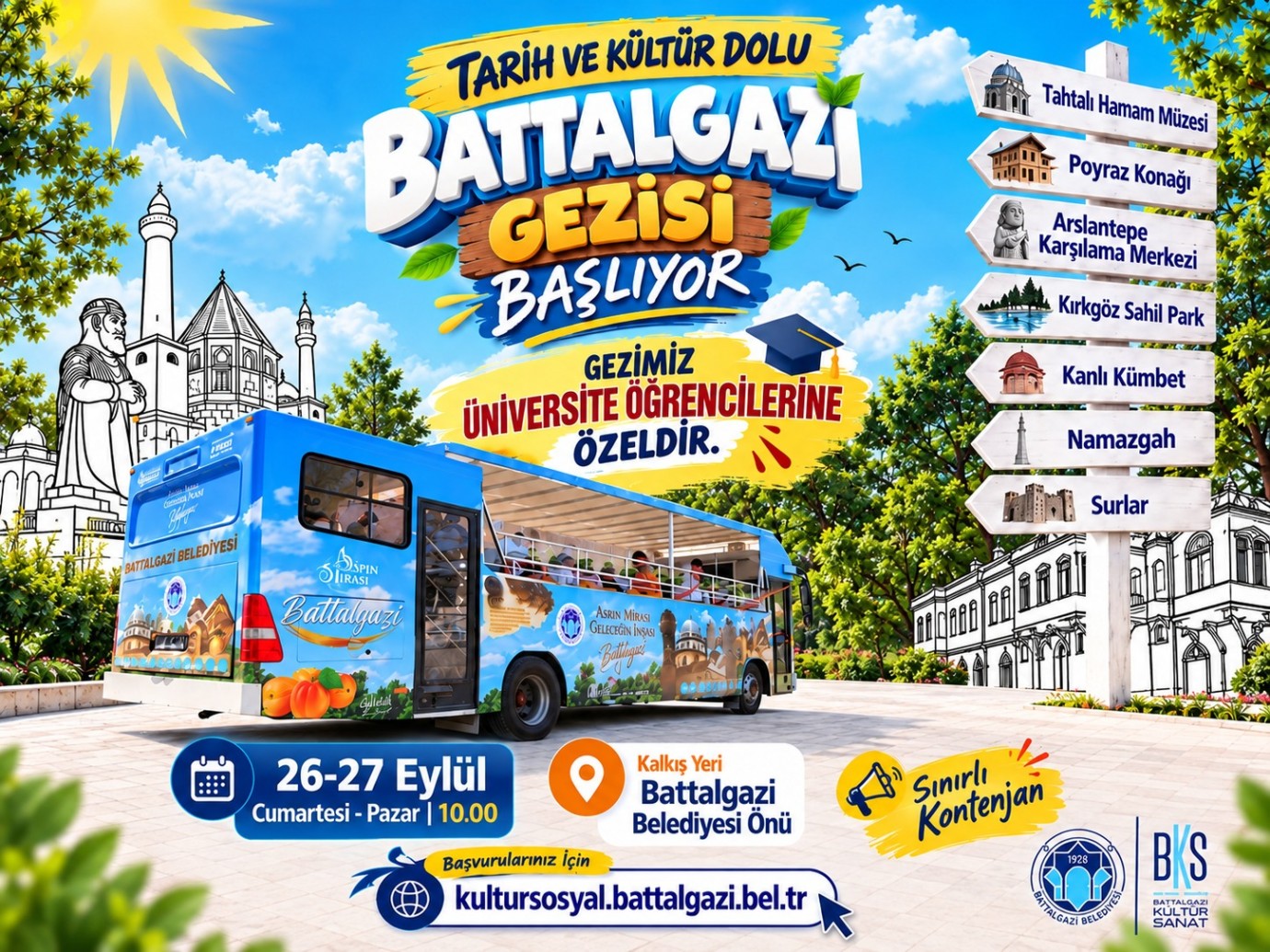 Battalgazi Belediyesi,Üniversite Öğrencileri İçin Tur Düzenleyecek